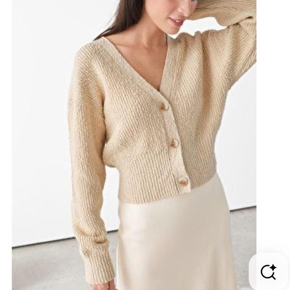 Other-stories Women's Cream and Tan Cardigan